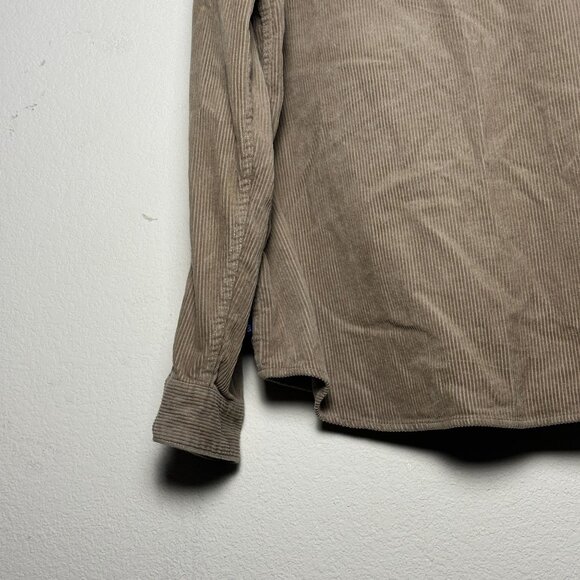 GAP Long Sleeve Shirt Men XL Button up Casual Corduroy Brown Tan Prep Minimal - Picture 8 of 9